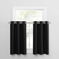 PONY DANCE 36 in Blackout Tiers, Grommet Top Half Window Curtains for Kitchen, Glare Shade Light Block Panels, Window Valance fo