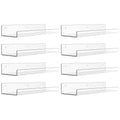 upsimples 8 Pack Acrylic Shelves for Wall Storage, 15 Floating Bookshelves for Kids, Display Shelf Organizer for Bathroom, Bedro