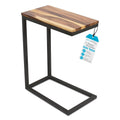 BIRDROCK HOME Acacia Wood C Shaped Side Table - Fully Assembled Narrow Wooden End Table for Sofa, Living Room, Bedroom, Bedside 