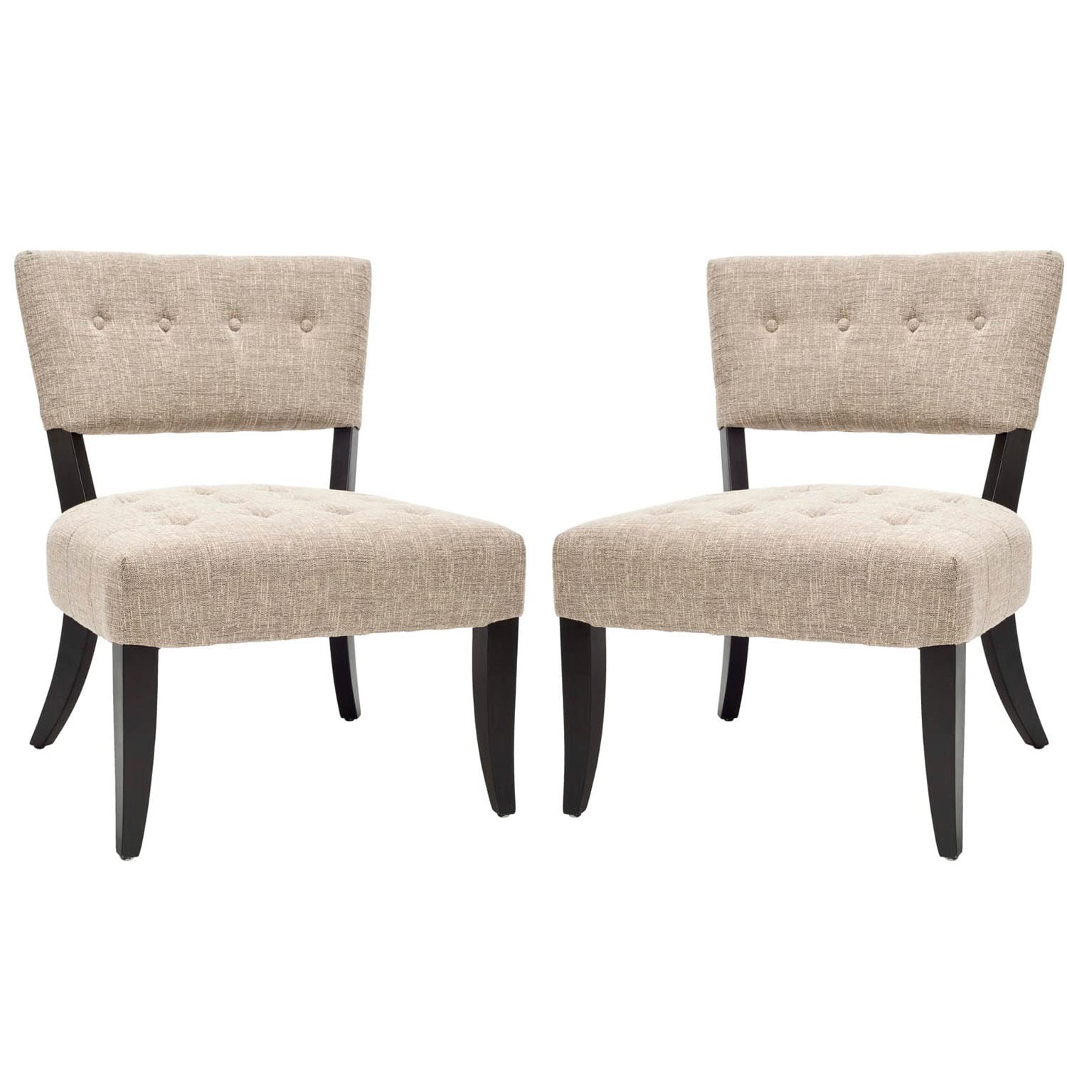 Safavieh Hudson Collection Ruby Smokey Grey Linen Lounge Chair, Set of 2