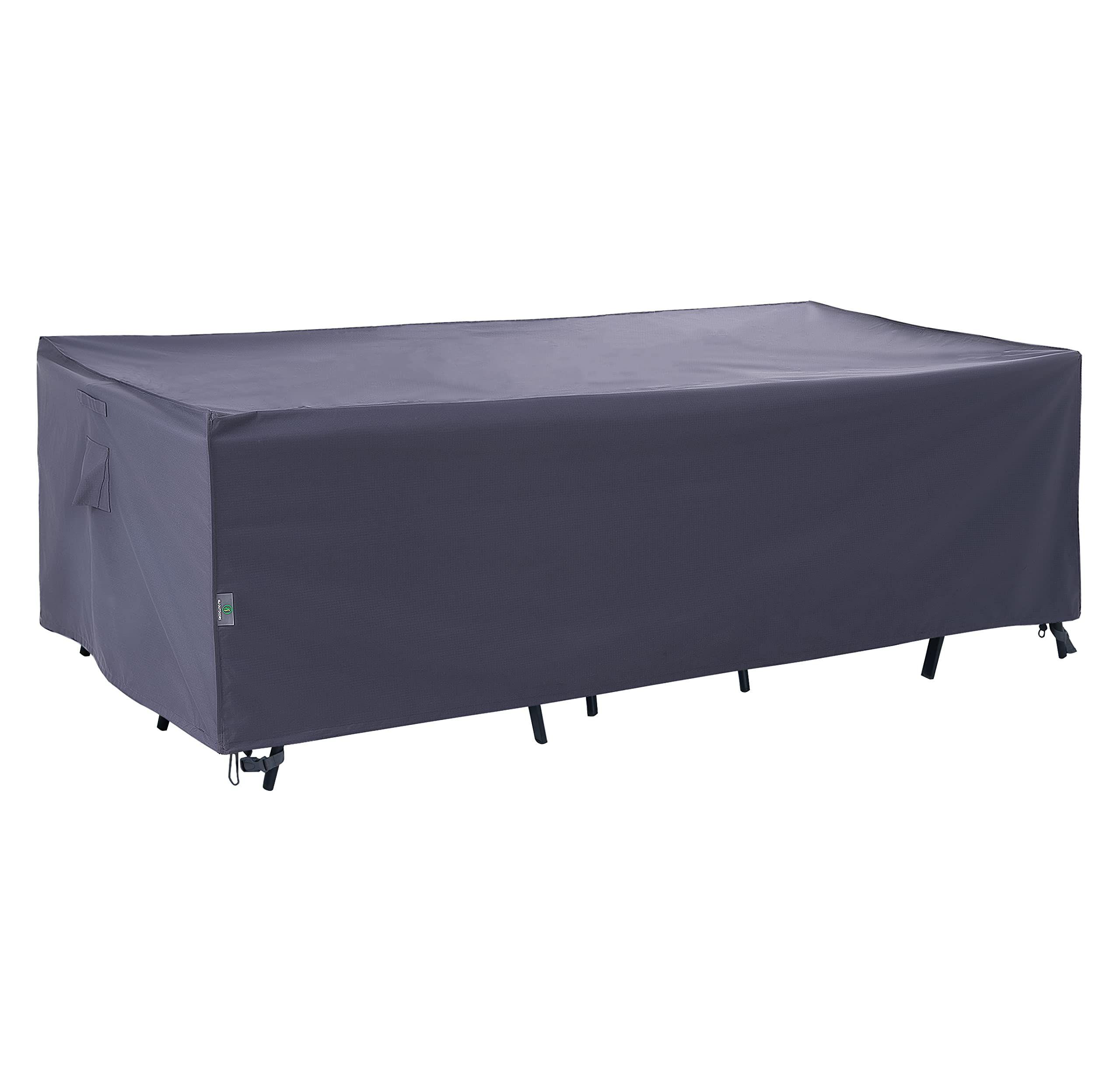 F&J Outdoors Heavy Duty Waterproof Anti-UV Rip-stop Fabric Extra Large Patio Furniture Covers, Grey, 180x96x36