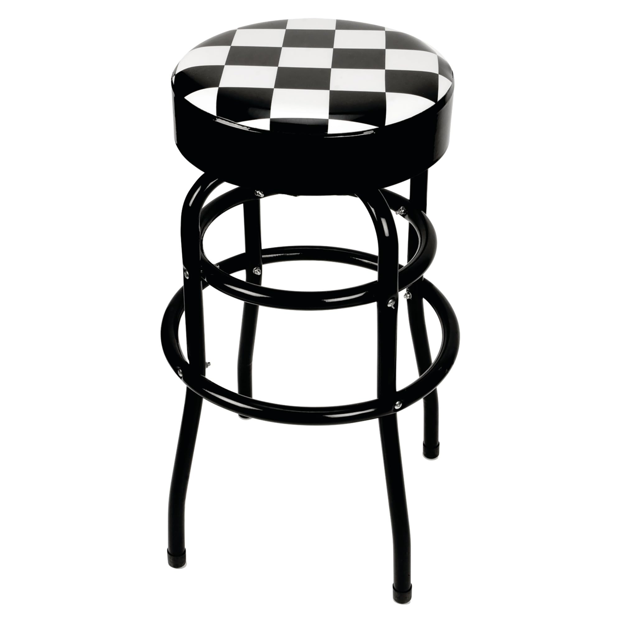 Performance Tool W85023 28-1/2-Inch Checkerboard 360 Degree Swivel Stool, Heavy Duty Steel Frame Is Perfect for Home, Bar and Sh