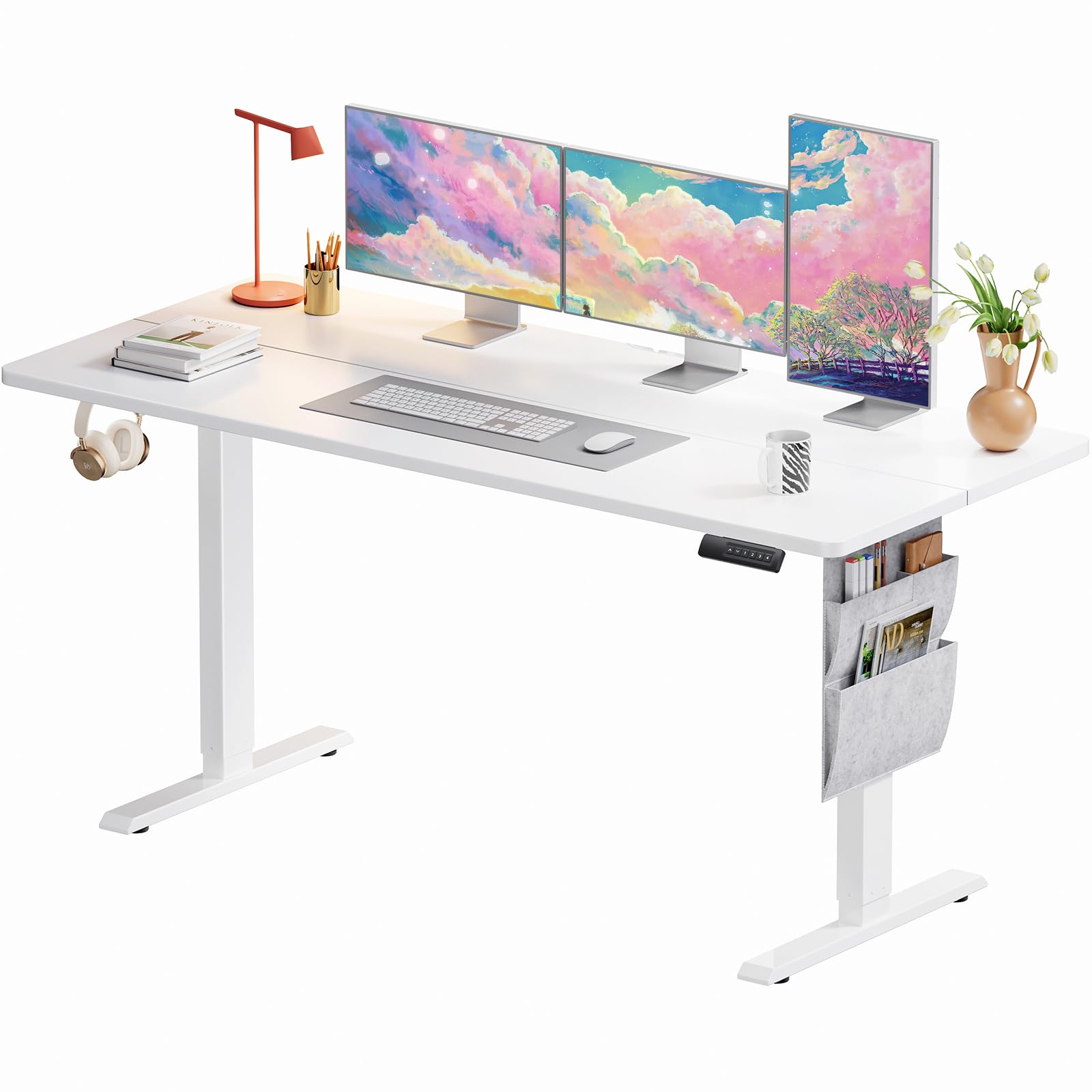 Marsail Standing Desk,Home Office Adjustable Heights Table,Stand Up Desk,63x24 Desktop Sit Stand Gaming Computer Deskfor Study,W