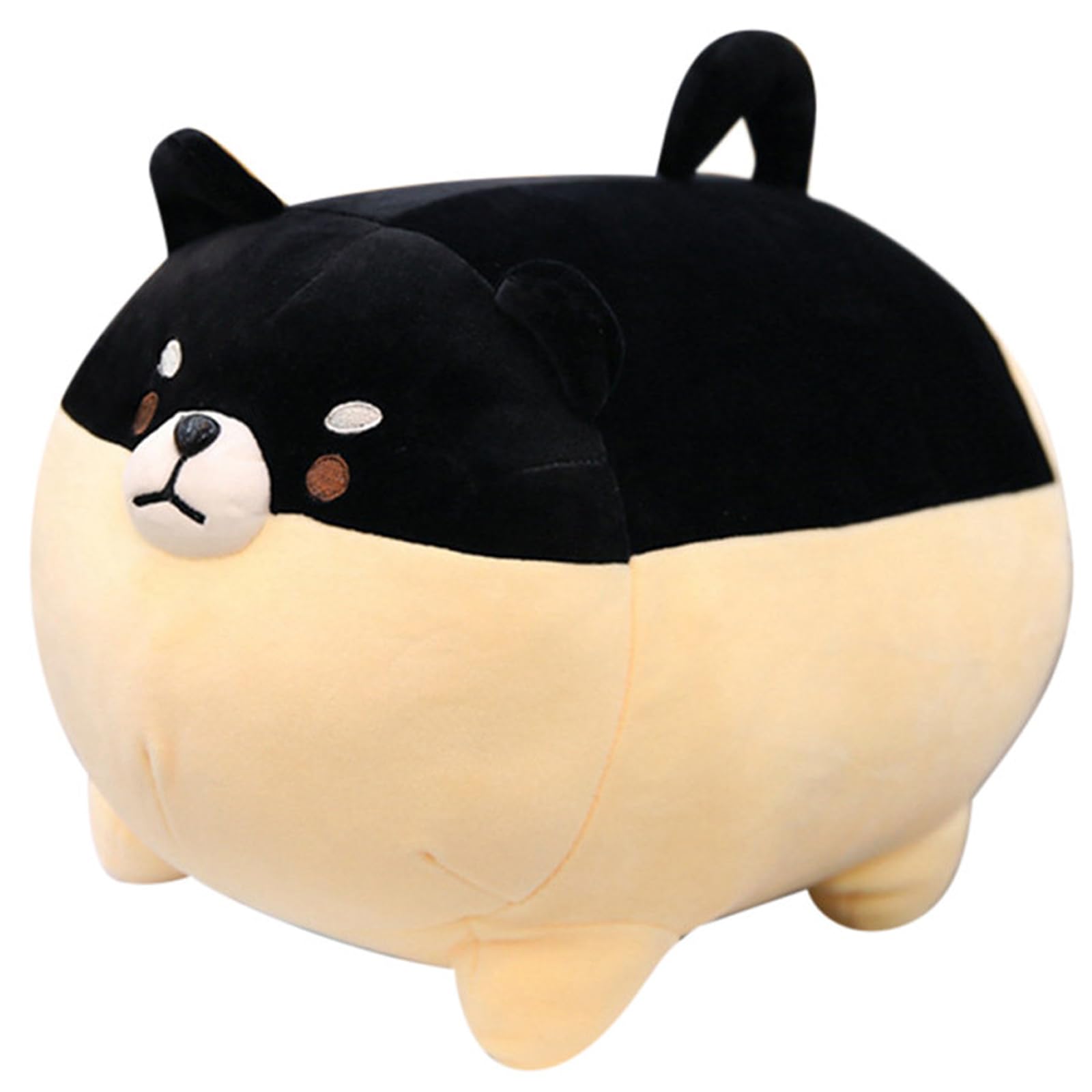 sofipal Shiba Inu Dog Plush Pillow,Cute Corgi Shiba Inu Stuffed Animal Toy Doll Gifts for Valentine,Christmas (Black, 15.7 inch)