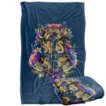 Harry Potter Blanket, 36 x58 , Hogwarts Multi-Colored Floral Crest, Silky Touch Super Soft Throw Blanket