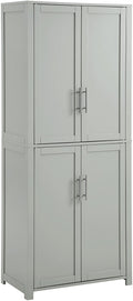 Crosley Furniture Savannah Tall Pantry Storage Cabinet with Shelves, Kitchen, Dining, or Laundry Room, Gray