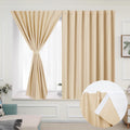Muamar Stick Curtains Without Rods,Easy Install for Window,Blackout Curtain Panels for Bedroom, Wide Uses for Kitchen/Cabinet/Wa