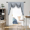ELKCA Silver Grey Chenille Window Curtains Valance for Living Room Waterfall Valance for Bedroom,Rod Pocket (W59. 1 Panel)