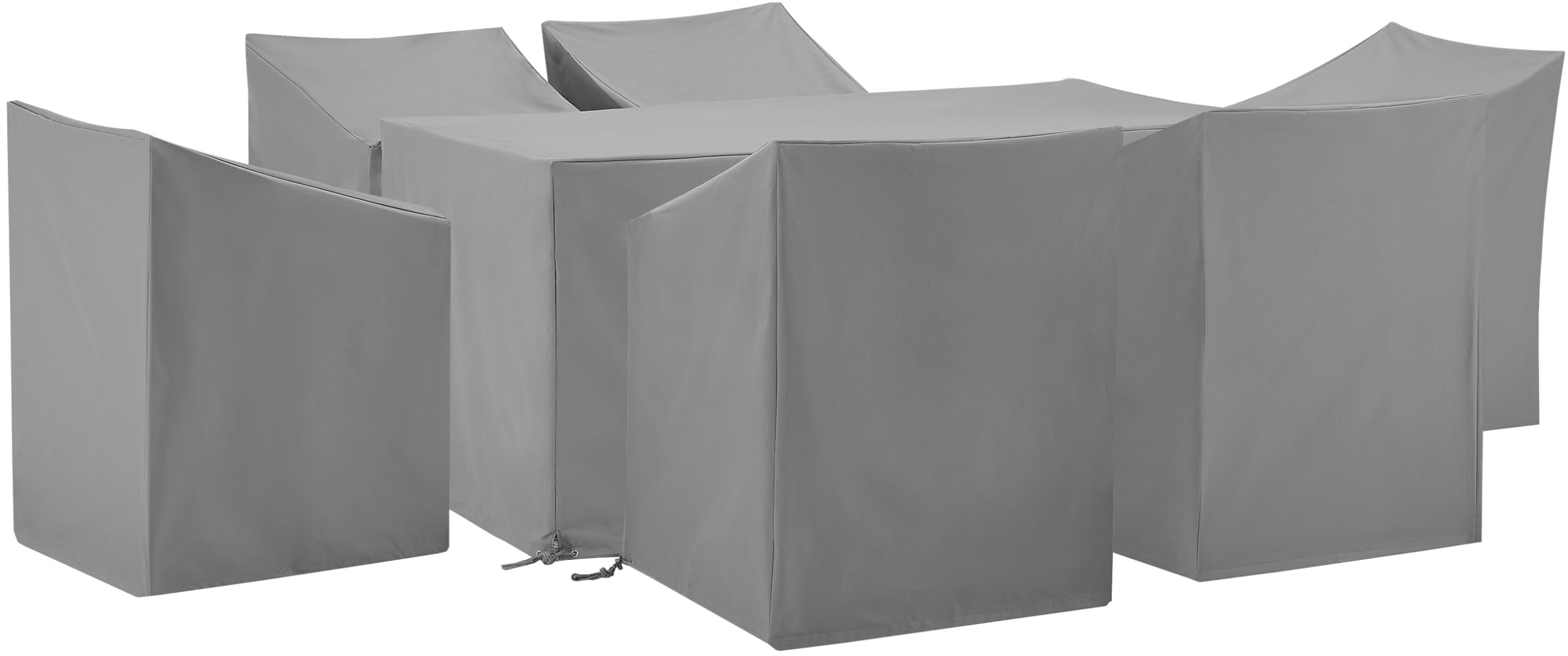 Crosley Furniture Patio Furniture Covers, Waterproof 7-Piece Cover Set for Dining, Outdoor Table and Chairs, Gray
