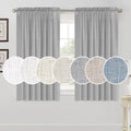 PrinceDeco Linen Curtains 63 Inches Long for Living Room Farmhouse Rod Pocket Light Filtering Window Drapes for Bedroom Curtains