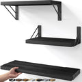 BAYKA Wall Shelves for Bedroom Decor, Floating Wall Shelves for Living Room Kitchen Storage, Mounted Rustic Wood Floating Shelve