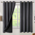 BGment Thermal Insulated 100% Blackout Curtains for Bedroom with Black Liner, Double Layer Full Room Darkening Noise Reducing Gr
