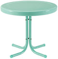Crosley Furniture Griffith Weather Resistant Retro Metal Outdoor Side Table for Patio, Deck, Porch, Aqua