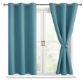 Hiasan Short Blackout Curtains for Bedroom - Thermal Insulated & Light Blocking Window Curtains for Living Room, 2 Drape Panels 