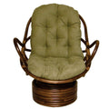 International Caravan Rattan Swivel Rocker with Micro Suede Cushion
