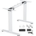 Claiks Dual Motor Standing Desk Frame, Electric Stand Up Desk Legs Frame 63  for Home and Office(White Frame only)