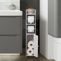 TuoxinEM Small Bathroom Storage Cabinet with Dual Rods for Small Spaces,Over The Toilet Storage Cabinet for Bathroom Storage,Sli