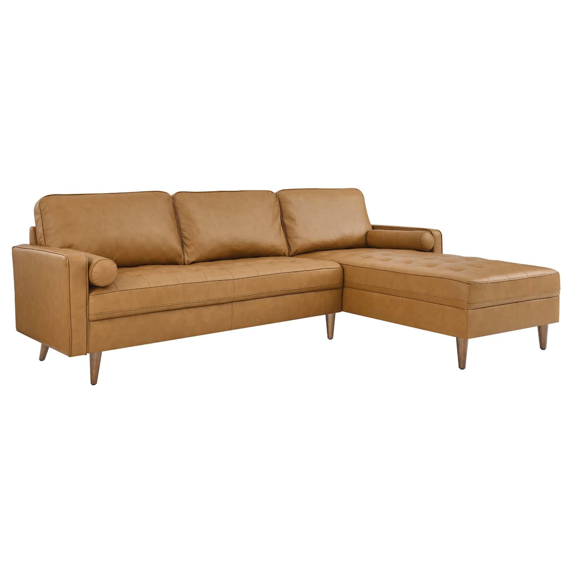 Modway Valour Sectional, 98 Sofa, Tan