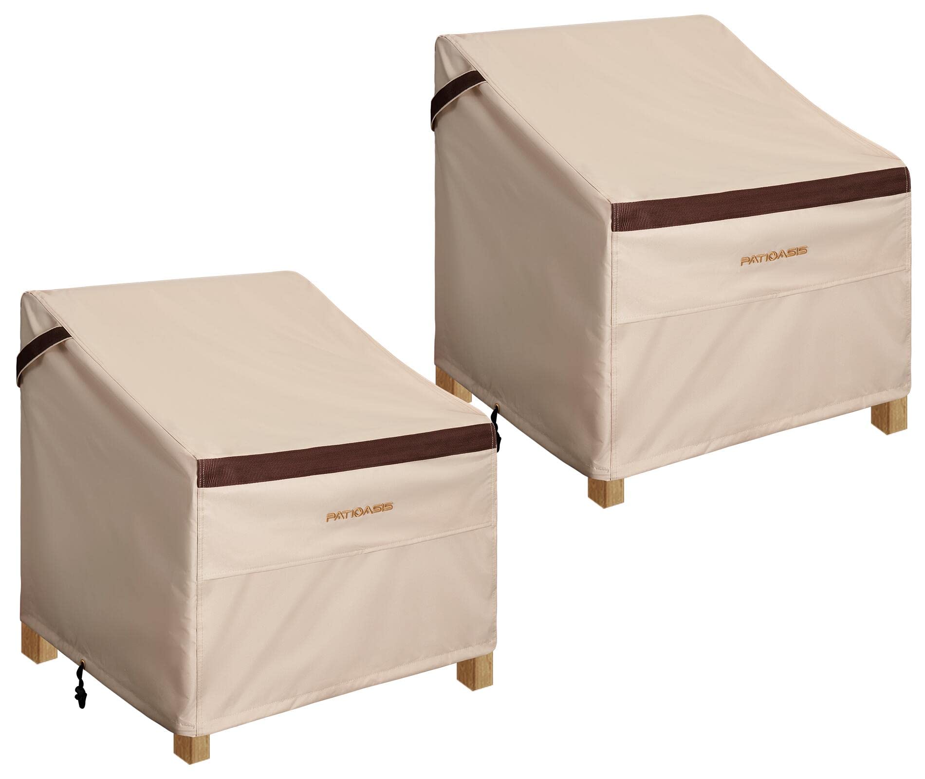 PATIOASIS Patio Chair Cover Set of 2, Outdoor Small Chair Covers 29L x 30W x 36H Waterproof Rip-Proof UV-Proof