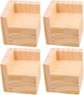 Set of 4 Bed Risers Furniture Square Risers 2 Inches Height Heavy Duty Unfinished Solid Wood Furniture Legs Bed Lifts Furniture 