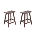 Costaelm All-Weather Bar Stools Set of 2, 24 Height Outdoor Bar Stools, Adirondack Poly Patio Bar Stool for Patio, Deck, Kitchen