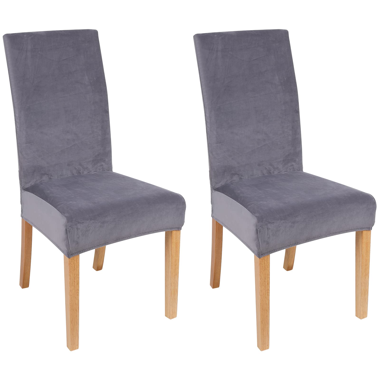 Smiry Velvet Stretch Chair Covers for Dining Room Set of 2, Soft Fit Removable Washable Kitchen Parsons Chair Slipcover Protecto