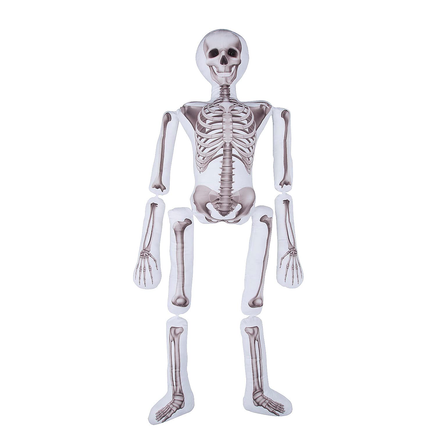 Fun Express Halloween Plush Skeleton Pillow, 5 Feet Tall - Halloween Decor - 1 Piece