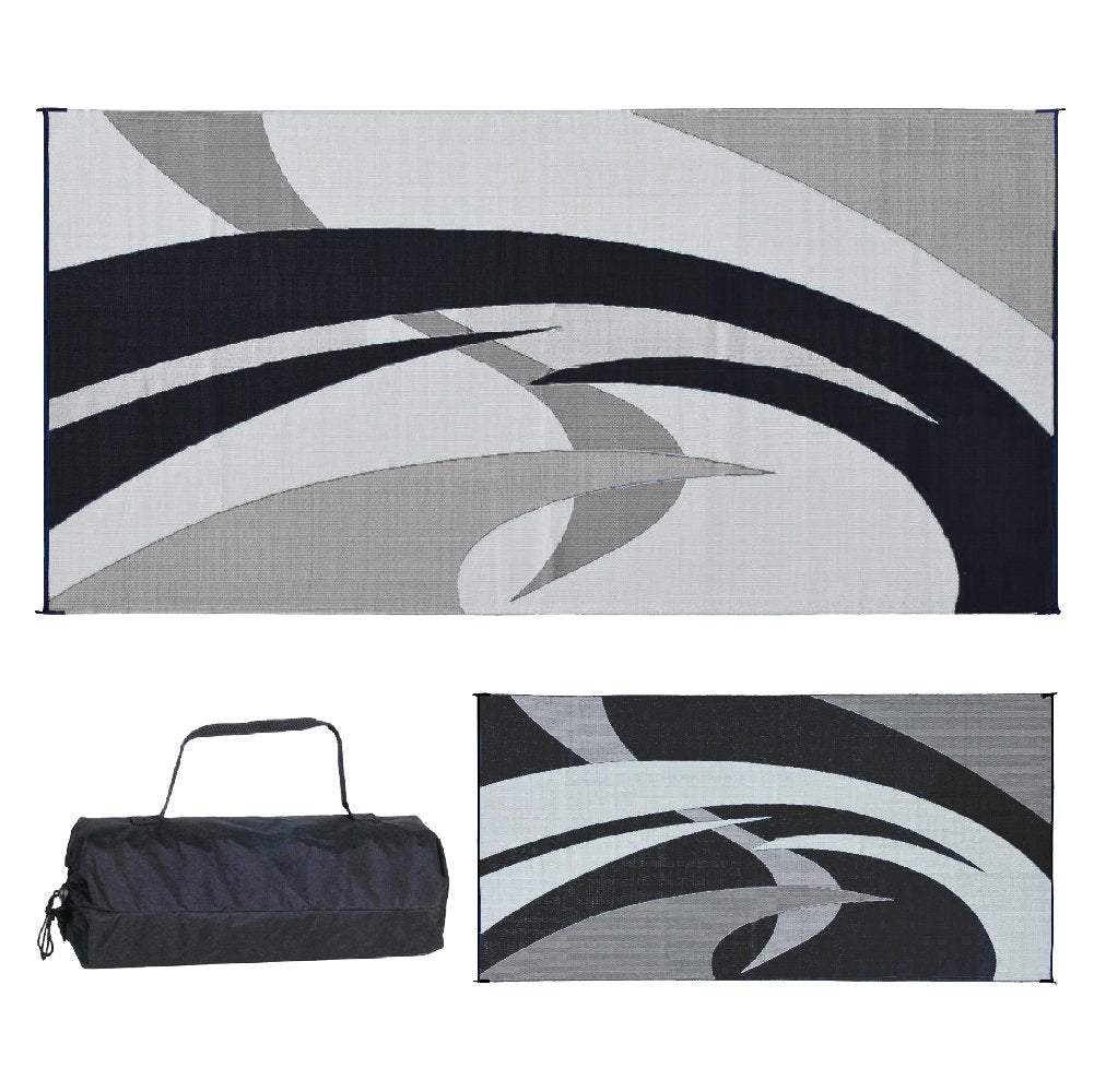 Stylish Camping 159181 9-feet by 18-feet Reversible Mat, Plastic Straw Rug, Large Floor Mat for Outdoors, RV, Patio, Backyard, P