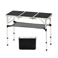 YihuiKo Tri-fold Folding Picnic Table, 3ft Camping Table Aluminum Outdoor Table Lightweight Portable Picnic Table with Adjustabl