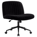 IWMH Armless Wide Seat Office Chair, Criss Cross Legged Desk Chair with Wheels, Height Adjustable Computer Task Chair,Wide Seat 