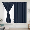 Muamar 2pcs Blackout Curtains Privacy Curtains 63 Inch Length Window Curtains,Easy Install Thermal Insulated Window Shades,Stick