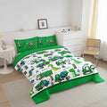 Feelyou Kids Construction Comforter Set King Boys Cute Cartoon Dinosaur Comforter for Toddler Super Soft Equipment Trucks Car Be