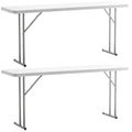BTEXPERT 5-Foot - 60 Long White Plastic Folding Seminar Training Table Portable 18 Wide Narrow, 29 High, Events Indoor Outdoor L
