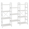 SUPERJARE Triple 4 Tier Bookshelf, Bookcase with 11 Open Display Shelves, Wide Book Shelf Book Case for Home & Office, White