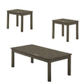 Benjara 3 Piece Transitional Coffee End Table with Block Legs, Gray