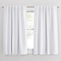 PONY DANCE White Window Curtains - Short Drapes Light Block Drapes with Back Tabs & Rod Pocket Design Thermal Insulated Panels f