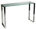 Cortesi Home Remi Contemporary Glass Console Table with Chrome Finish