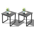 FYRICKYLINOO Outdoor Wicker Rattan Side End Tables for Patio Set of 2, 2 PCS Square Outdoor Patio Furniture End Table, Rattan Co