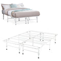 IdealBase 14 Full Bed Frame Heavy Duty Foldable Bed Frame Folding Bed Frame with Steel Metal Slats Mattress Foundation Box Sprin