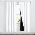 NICETOWN 100% Blackout Window Curtain Panels, Rod Pocket Full Light Blocking Drapes with Black Liner for Nursery, 72 inches Drop