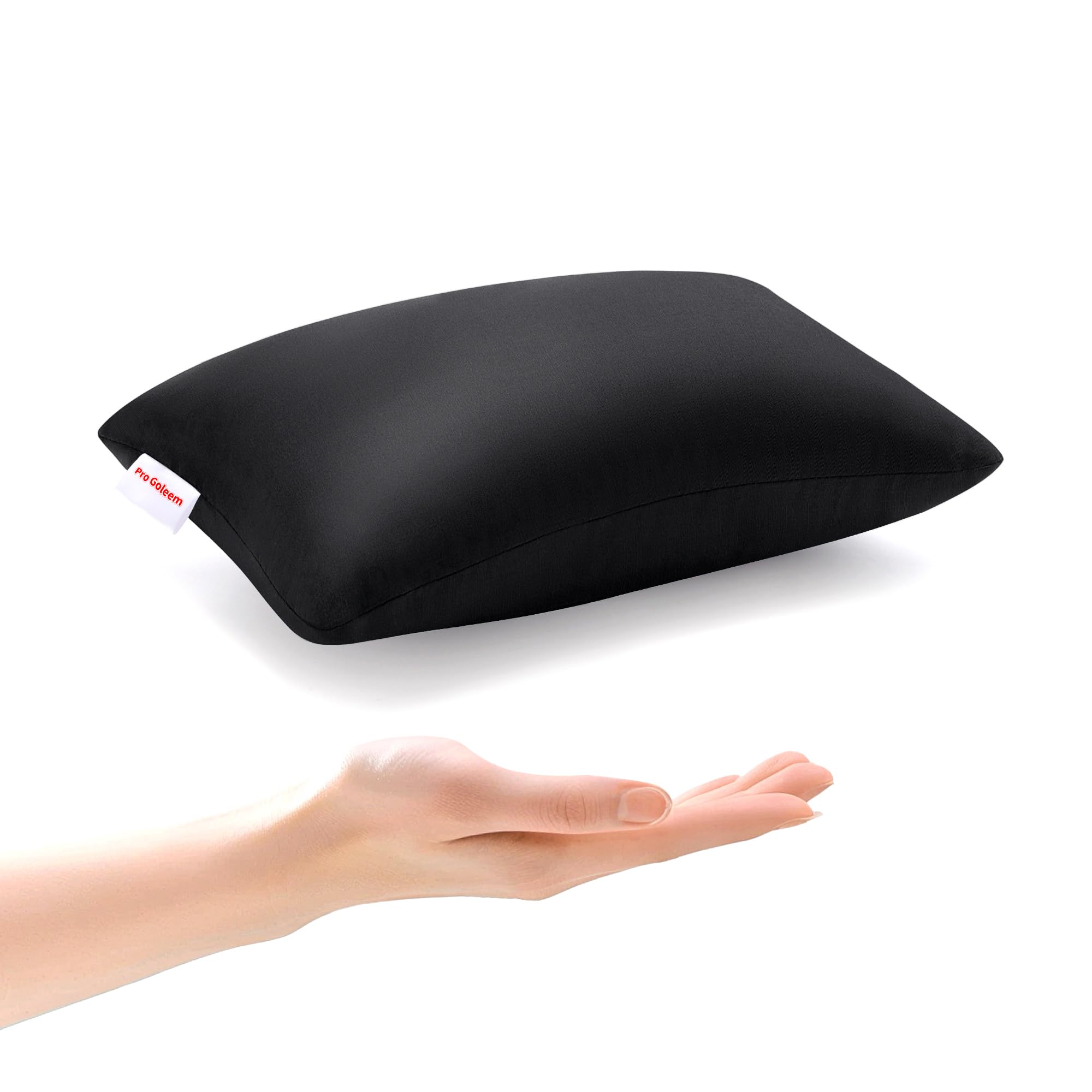 Pro Goleem Small Pillow 11x6x2.5 for Camping and Traveling with Name Tag Mini Tiny Pillow for Kids Sleeping and Chair Car Air Na