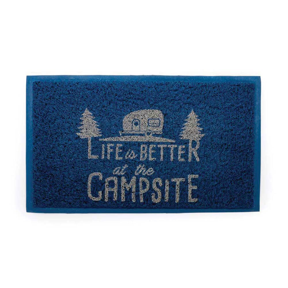 Camco Life Is Better at The Campsite Outdoor & Indoor Welcome Mat - Weather and Doormat | Traps Dirt and Liquid | Spongey Comfor