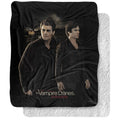 Vampire Diaries Blanket, 50x60, Brothers Silky Touch Sherpa Back Super Soft Throw Blanket