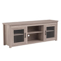 Flash Furniture Sheffield TV Stand for up to 80 TVs - Modern Gray Wash Finish & Full Glass Doors - 65 Engineered Wood Frame - 3 