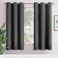 YoungsTex Dark Grey Blackout Curtains 72 Inches Long for Bedroom - Thermal Insulated with Grommet Top Room Darkening Window Drap