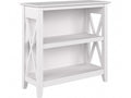 Bush Furniture Key West Small 2 Shelf Bookcase in Pure White Oak, Compact Home Organizer, Vertical Storage Solution, Bookshelf f