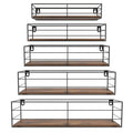 CRUGLA Floating Wall Shelves Set of 5, Wall Mounted Bathroom Shelves, Hanging Storage Shelf for Bathroom, Kitchen, Bedroom, Livi
