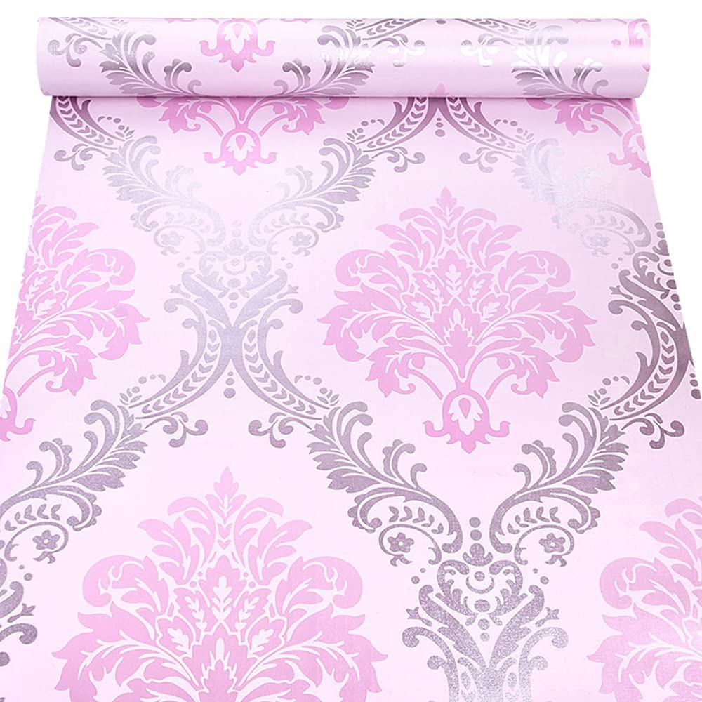 ZAMNEA Self-Adhesive Shelf Liners Paper, Removable Self Adhesive Shelf Liner Dresser Drawer Wall Stickers Home Decoration, Pink 