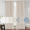 PrinceDeco Linen Curtains 84 Inches Long Soft Thick Linen Burlap Curtains for Living Room/Bedroom Country Rustic Linen Blended C