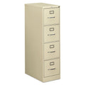 Hon 510 Series Ltr-size 4-drawer Vert. File w/Lock-4-Drawer Letter File, Vertical, 15x25x52, Light Gray